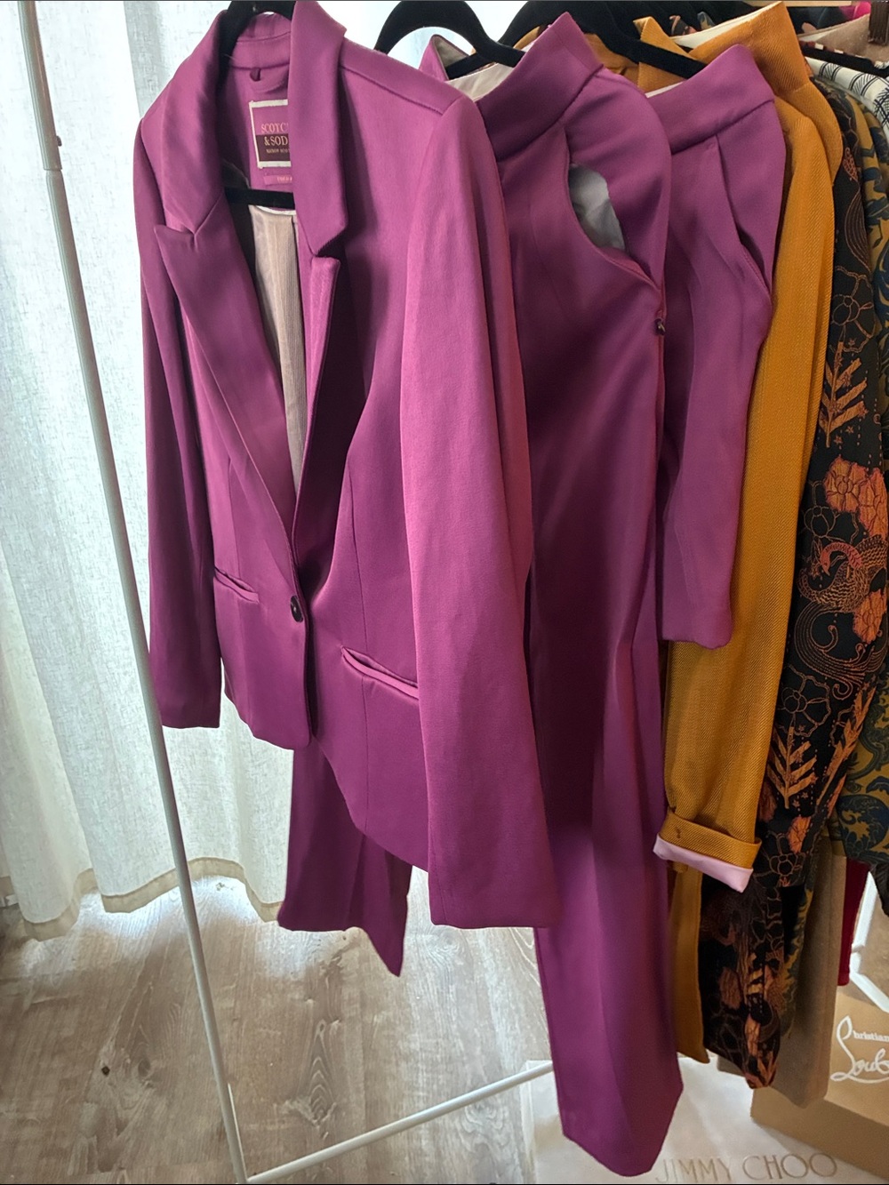 Scotch & Soda C’est Si Bon Magenta Tailored Single-Button Blazer